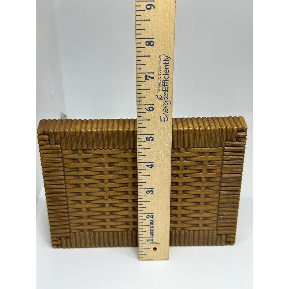 VTG Dart Shelves Brown Wicker Faux Rattan Scroll Bracket Wall Decor Set of 2